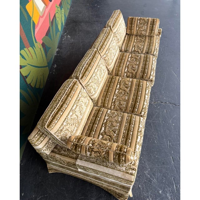 Mid Century Broyhill Velvet Sofa For Sale In Tampa - Image 6 of 15