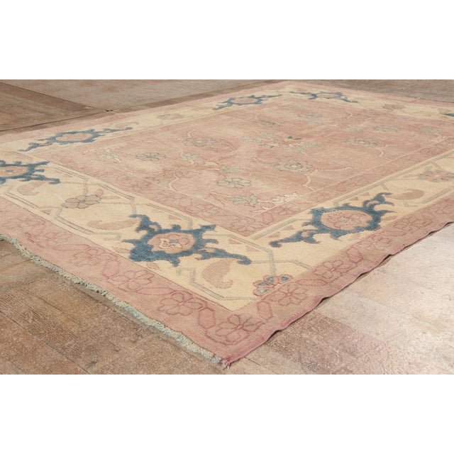 Rose Vintage Turkish Oushak Rug, 05'09 X 07'10 For Sale - Image 8 of 10
