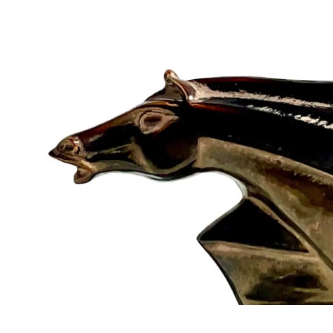 Coffee Midcentury Art Deco Style Glazed Ceramic Horse Lamp For Sale - Image 8 of 12