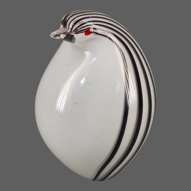 Mid-Century Modern Vintage Art Class Figurine Attributed Murano Italy Penguin For Sale - Image 3 of 9