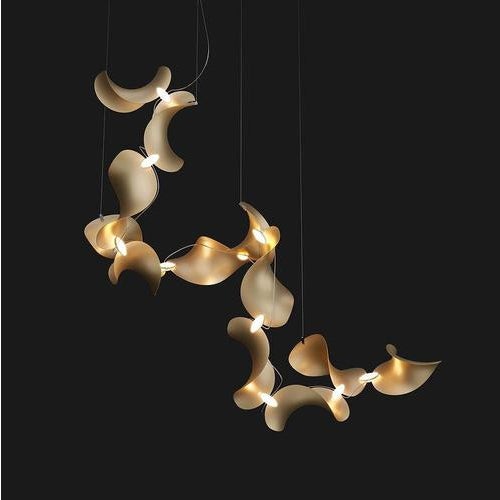 Dune 12 Spiral Pendant Light in Silver Anodized Aluminum by Moss Objects For Sale - Image 4 of 18