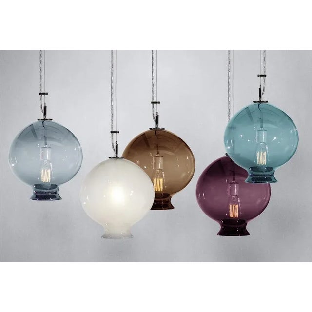 Tempo Juno Pendant Light from the Versuvius Collection in Rose Quartz For Sale - Image 4 of 5