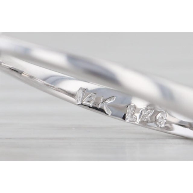 Vintage 0.76tcw Diamond Flower Ring 14k White Gold Size 7.75 Engagement For Sale - Image 9 of 9