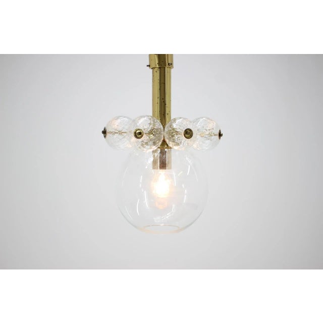 Gold Mid-Century Pendant Lamp from Kamenický Šenov, 1970s For Sale - Image 8 of 8