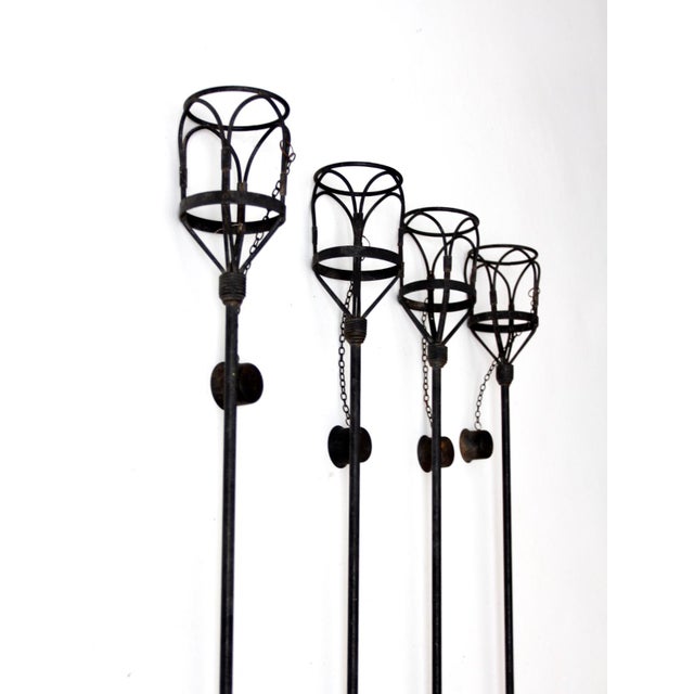 Vintage Wrought Iron Tiki Torches Set of 4 Chairish