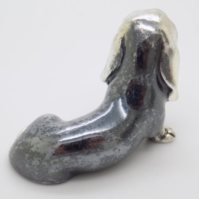 Metal Vintage Italian Handmade Genuine Silver Wiener Sausage Dog Figurine Miniature by Saturno For Sale - Image 7 of 10