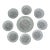 1970s Iittala Ultima Thule Style Wirkkala Clear Ice Glass Set of Nine Serving Bowls For Sale