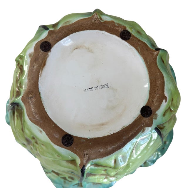 Vintage Majolica Large Rabbit Green Cabbage Italian Tureen For Sale - Image 9 of 9