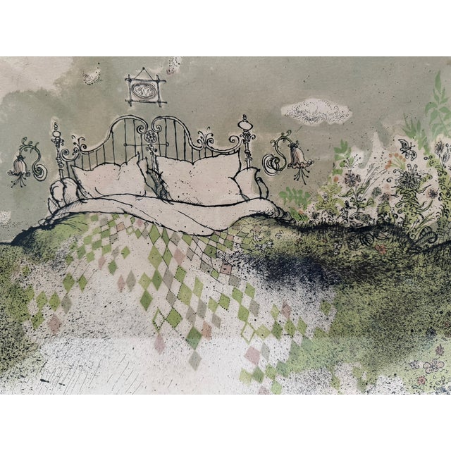 Modern Ronald Searle the Beautiful Dream 1975 Limited Edition Color Lithograph Framed For Sale - Image 3 of 10