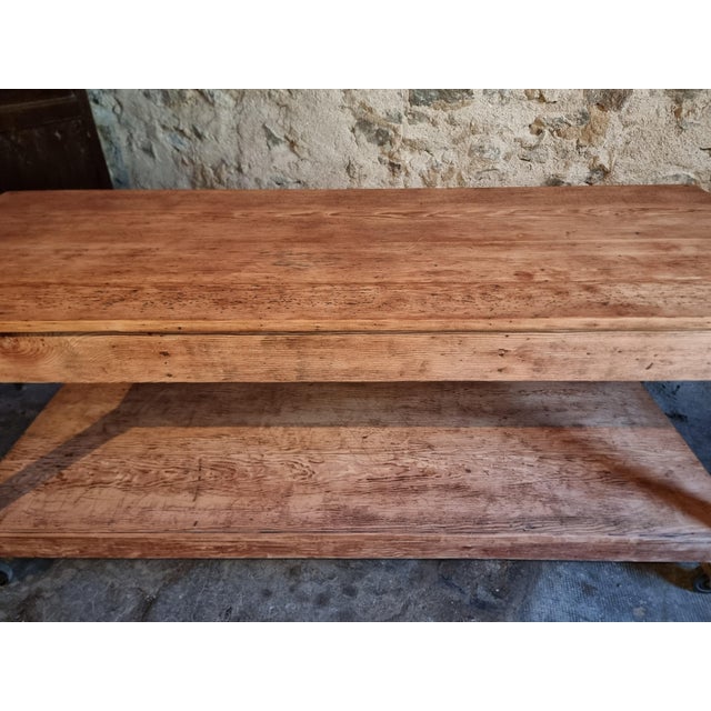Antique French Pitch Pine Worktable, Early 20th Century For Sale - Image 18 of 18