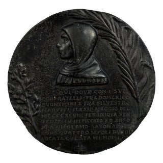 Early 20th Century Bas-Relief Wall Medallion in Copper-Plated Lead For Sale