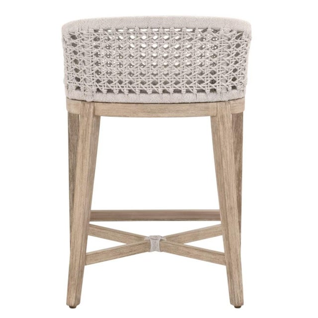 Essentials For Living Montecito Natural Gray Mahogany Counter Stool For Sale - Image 4 of 9
