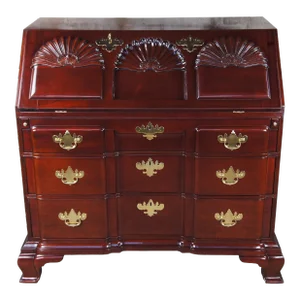 Mid 20th Century Kindel Winterthur Collection Mahogany Goddard Townsend Secretary Writing Desk