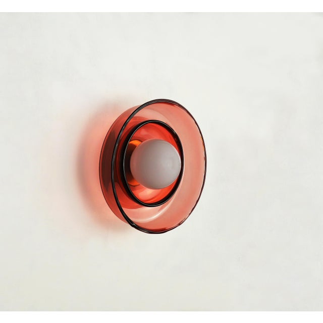 Contemporary Dual-Shade Glass Wall Lamp by Naama Hofman For Sale - Image 3 of 5