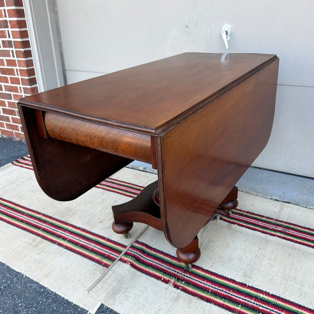A Fine Antique Mahogany Empire Dropleaf Breakfast Table, New England, Circa 1840's For Sale - Image 11 of 12