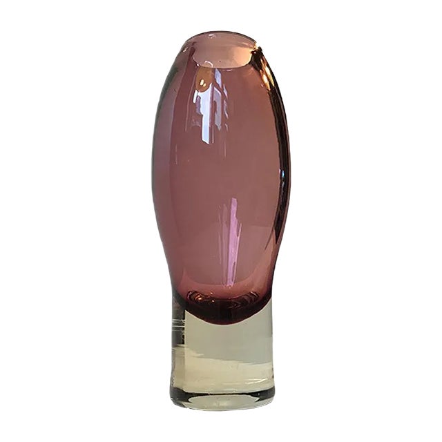 Vintage Purple Glass Vase by Aimo Okkolin for Riihimäen Lasi Oy, 1970s For Sale