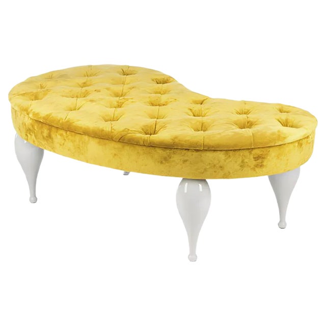 Yellow Senib Fabric Carlos Pouf from VGnewtrend For Sale