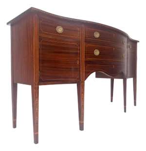 Serpentine Front Federal 6' Long Inlaid Mahogany Sideboard Credenza Console MINT
