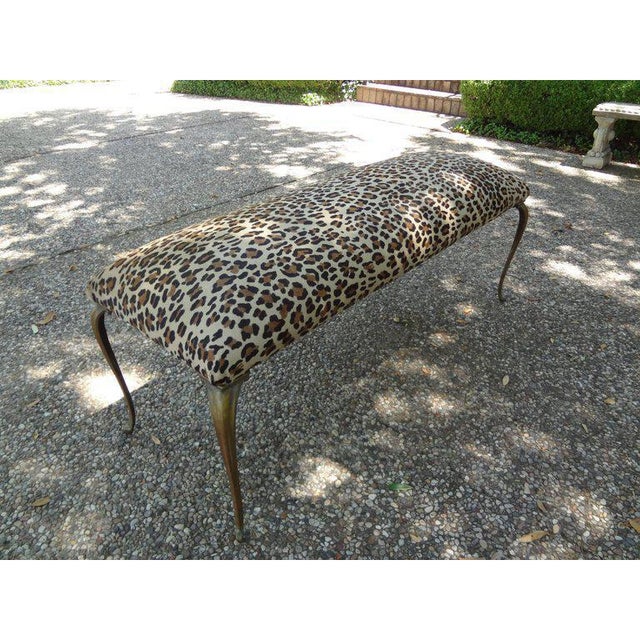 1960s Vintage Italian Gio Ponti Inspired Upholstered Leopard Print Hair Hide Bench Chairish