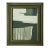 “Serenity Pines" Green Abstract Art in Vintage Frame, Transitional Living Room Art by JTS For Sale