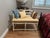 Beautiful Country French bench seat with woven rush seat. In excellent condition as it was never used as a seat- only...