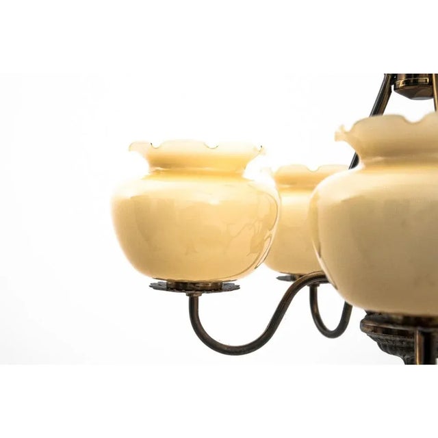 Glass Chandelier, Poland, 1950s For Sale - Image 4 of 8