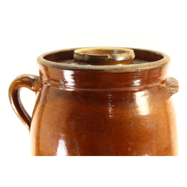 19th C. Southern Pottery Crock Butter Churn, Alkaline Glaze, Alabama For Sale - Image 11 of 18