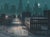 Shortcut by Mark Harrison | Oil on fine cotton depicting a deserted urban street at night. For Sale
