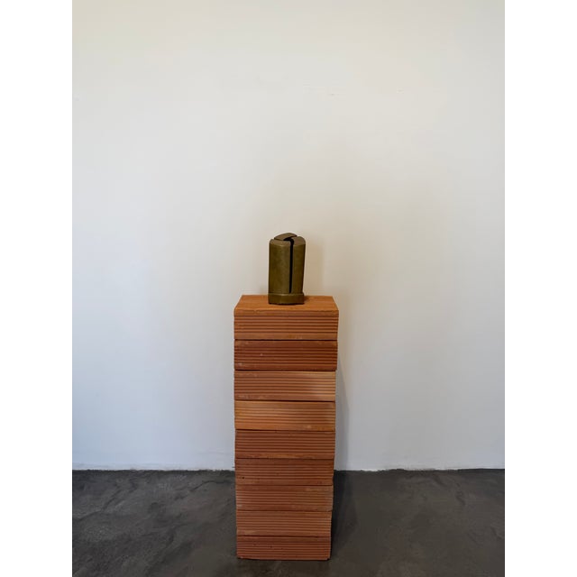Modernist Bronze Sculpture on Bronze Base, Brazil 1980s For Sale - Image 14 of 14