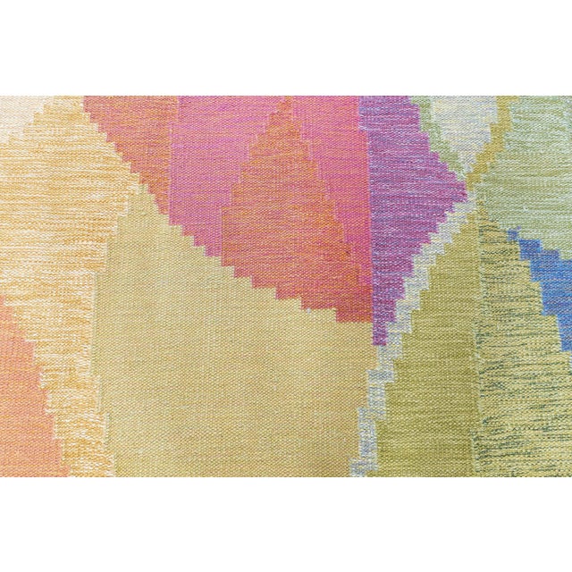 Doris Leslie Blau Vintage Swedish Light Beige Flatweave Rug By Ingegerd Silow For Sale - Image 10 of 11