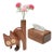 Whimsical Handmade Wood Cat Figurine Bud Vase For Sale