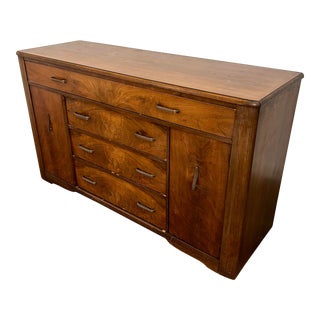 Art Deco Buffet Sideboard Book Matched Burl For Sale