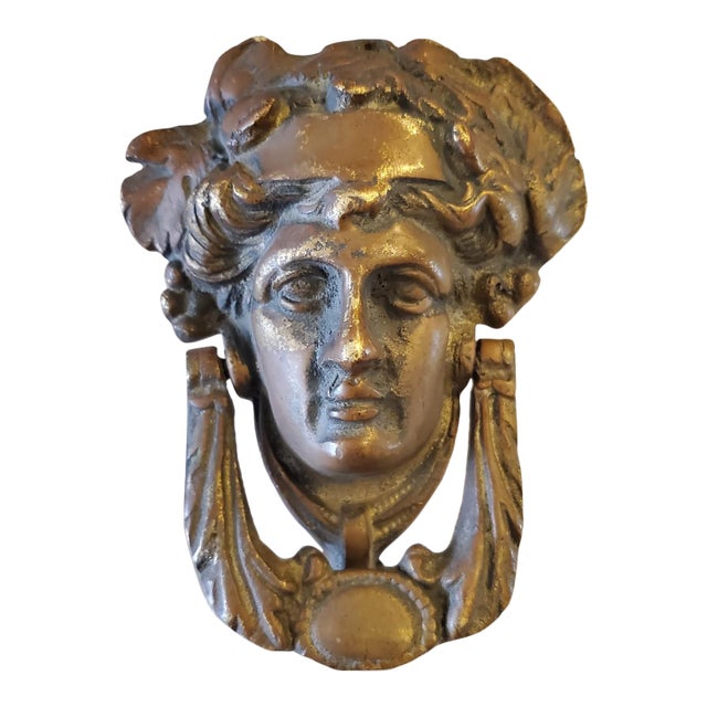 Late 19th Century Victorian Neoclassical Solid Bronze Door Knocker For Sale