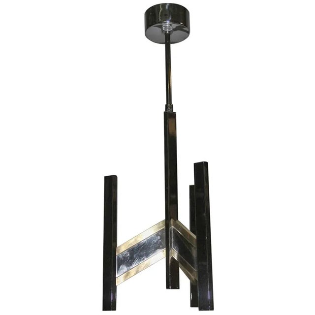 Vintage Minimalist Chandelier by Gaetano Sciolari, 1970s For Sale - Image 9 of 9