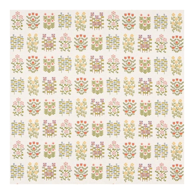 Sample - Schumacher Annika Floral Tapestry, Multi on Ivory For Sale