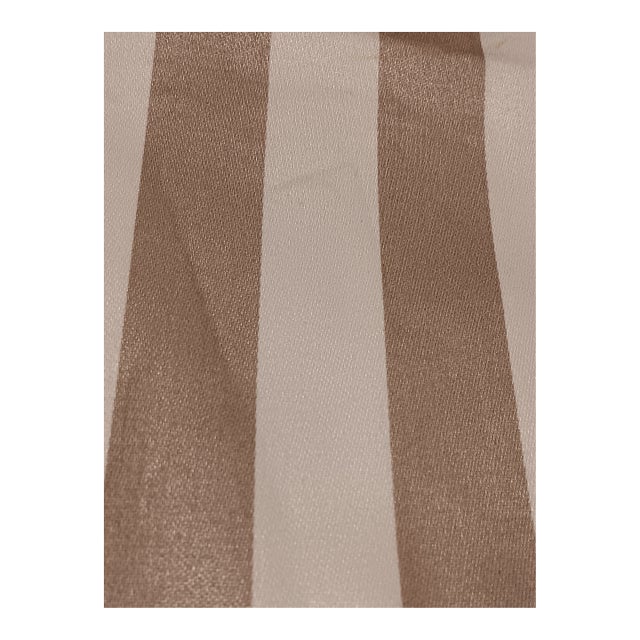 1986 5th Ave Designs Screen Print Beige and Cream Stripe Fabric- 1+ Yd For Sale