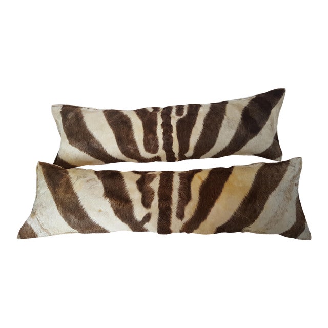 Natural Zebra Lumbar Pillows A Pair Chairish