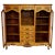 Vintage American mahogany library bookcase with four drawers and two glass doors with shelves and a carved floral motif,...