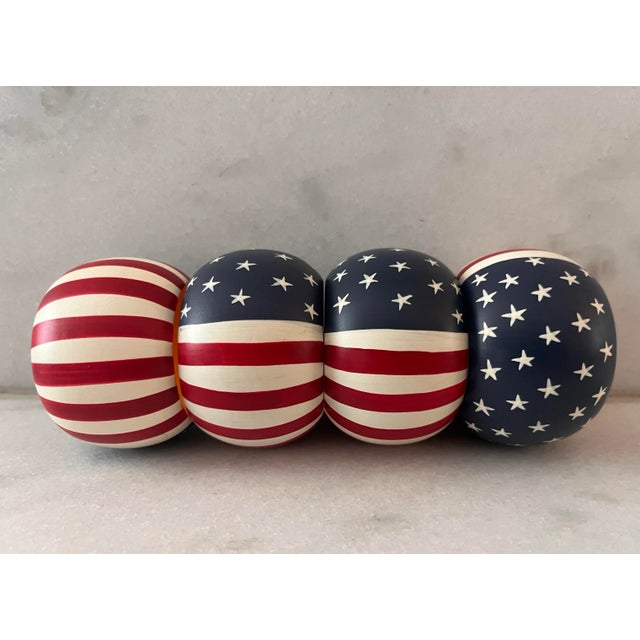 Lenox Set of 4 Stars & Stripes Napkin Rings by Lenox For Sale - Image 4 of 9