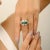 Sterling Silver Front Open Dinner Ring With Green & White Cz - Size 6 For Sale - Image 6 of 12