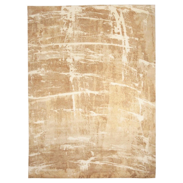 Abstract Modern Tibetan Rug in Silk and Wool – “Desert” by Doris Leslie Blau For Sale