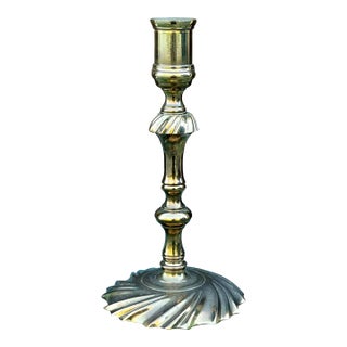 Signed Baldwin Solid Brass Tall Decorative Candle Holder For Sale