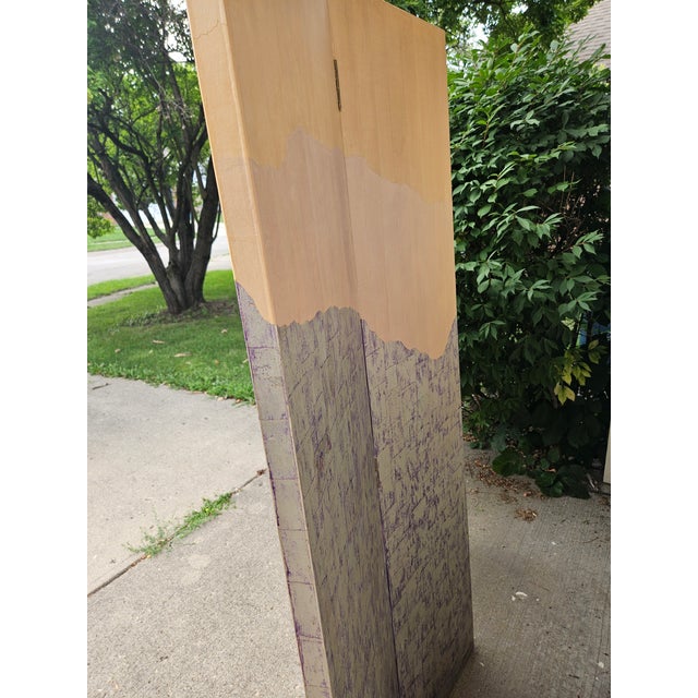 Late 20th Century 4-Panel Contemporary Room Divider Folding Screen For Sale - Image 4 of 7