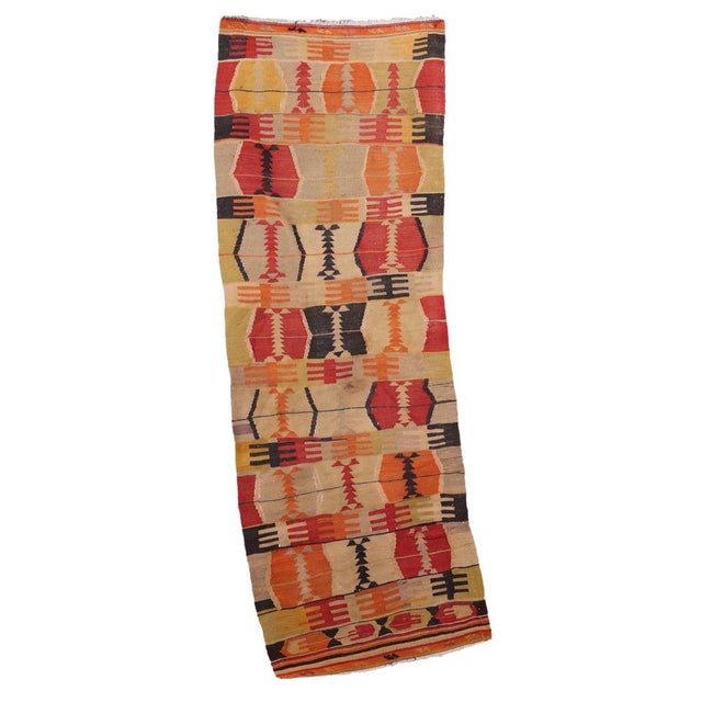 Textile Vintage Turkish Kilim Rug in Wool For Sale - Image 7 of 7
