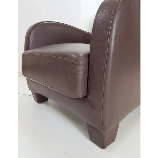 Italian Modern Brown Leather Armchair from Musa Design, 2000s For Sale - Image 10 of 14