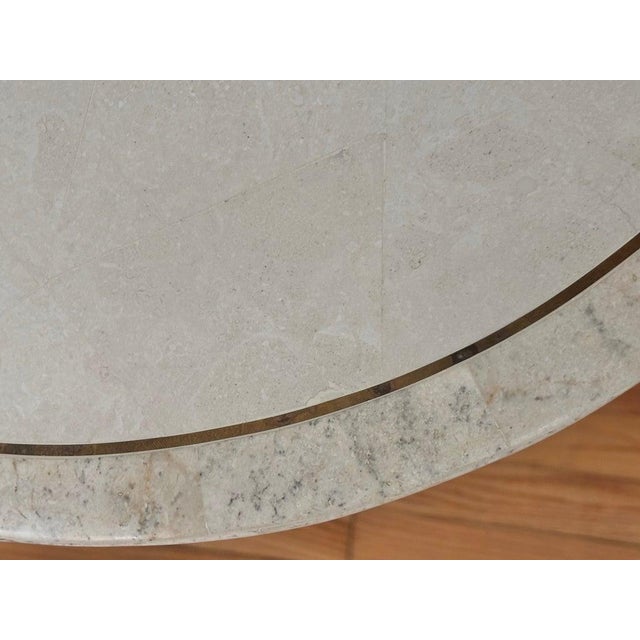 Cream 1980s Hollywood Regency Tessellated Stone and Pencil Reed Rattan Credenza For Sale - Image 8 of 14