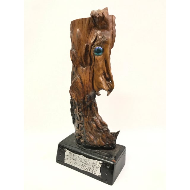 Rustic Primitive Carved Wood Horse Sculpture For Sale - Image 3 of 6