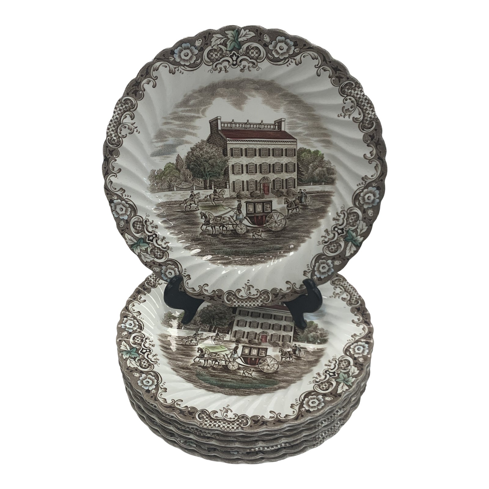 1960s Heritage Hall Townhouse Ironstone Dinner Plates Set of