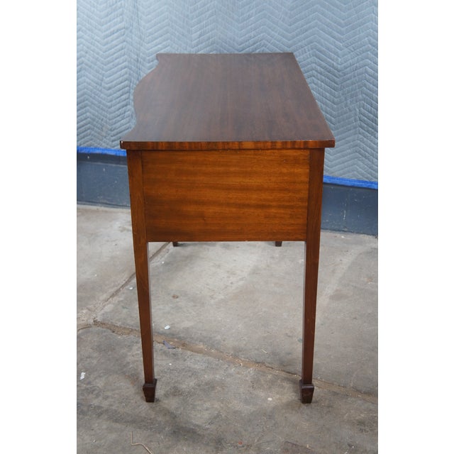 Late 19th Century Antique George III Flame Mahogany Serpentine Buffet Sideboard Chest Writing Desk For Sale - Image 11 of 12