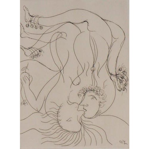 Meyer Lazar, Overwhelming Love, Nude, 1974, Original Signed Etching For Sale - Image 4 of 6